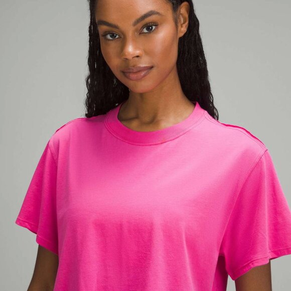 Lululemon All Yours Cropped T-Shirt - Sonic Pink - Picture 4 of 5